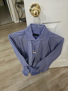 Giorgio Armani Men's Lavender-Blue Dress Shirt